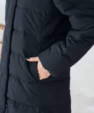 K2UAD10199 a.v.v(アー・ヴェ・ヴェ) フーデッドロングダウンコート ネイビー