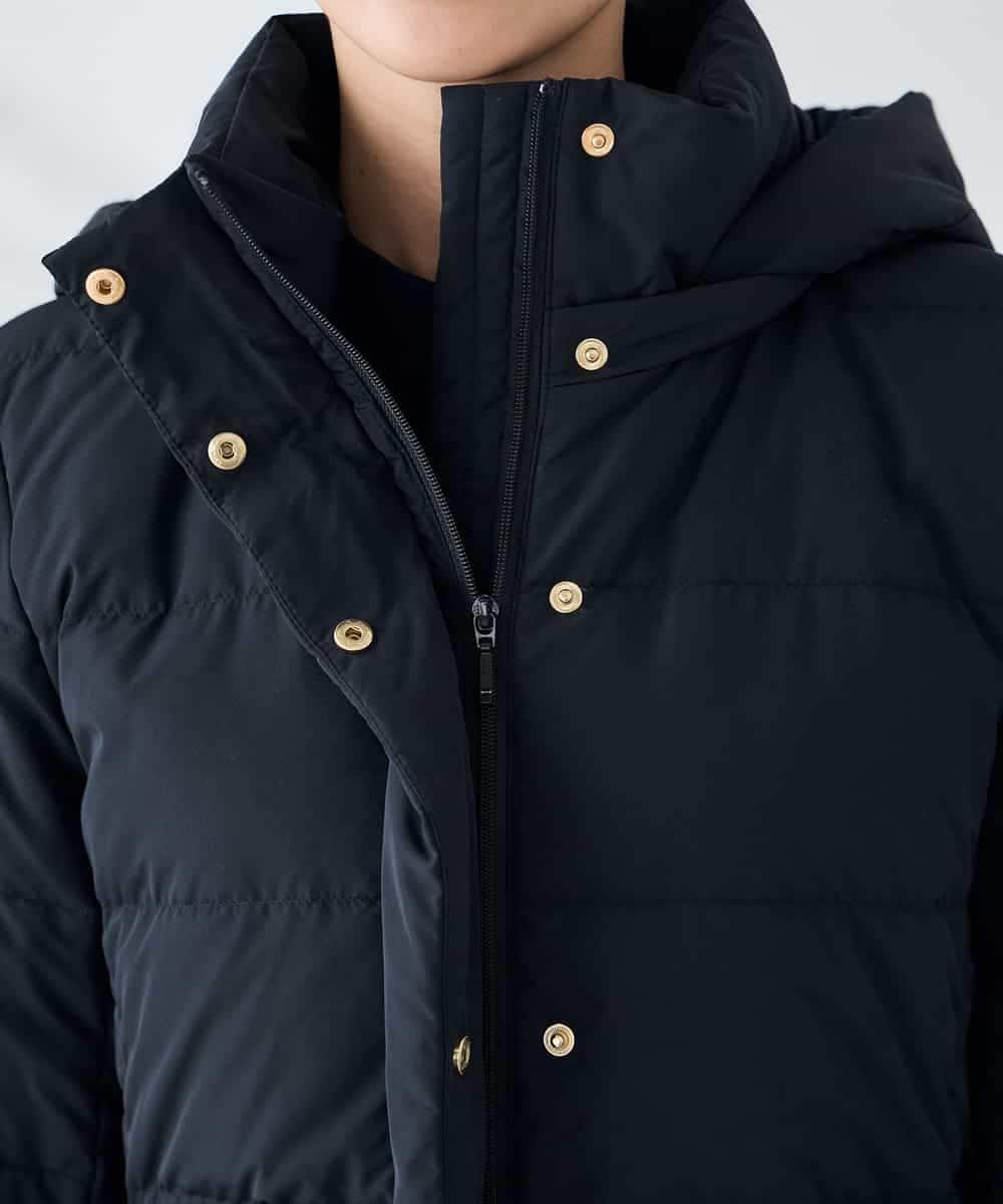 K2UAD10199 a.v.v(アー・ヴェ・ヴェ) フーデッドロングダウンコート ネイビー