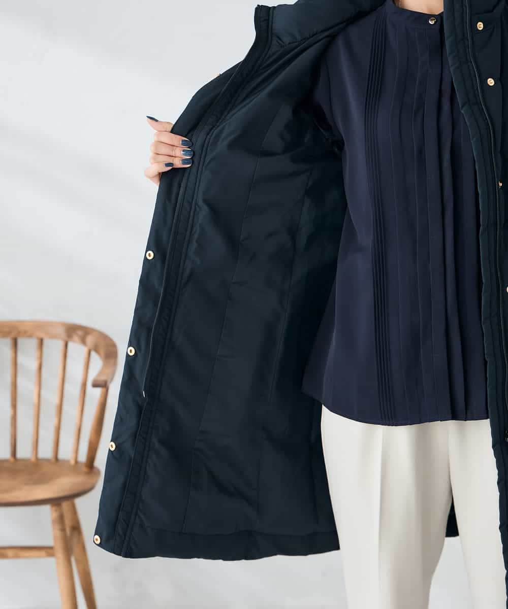 K2UAD10199 a.v.v(アー・ヴェ・ヴェ) フーデッドロングダウンコート ネイビー