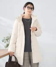 K2UAD10199 a.v.v(アー・ヴェ・ヴェ) フーデッドロングダウンコート ベージュ