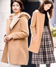K2UAJ01139 a.v.v(アー・ヴェ・ヴェ) 2WAYフーテッドコート ベージュ