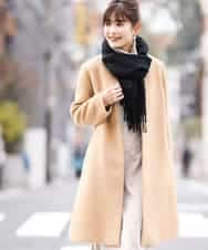 K2UAJ05139 a.v.v(アー・ヴェ・ヴェ) ノーカラーコート ベージュ