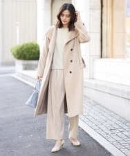 自由区 SOFT DOUBLE FACE リバーシブル ロング ノーカラーコート