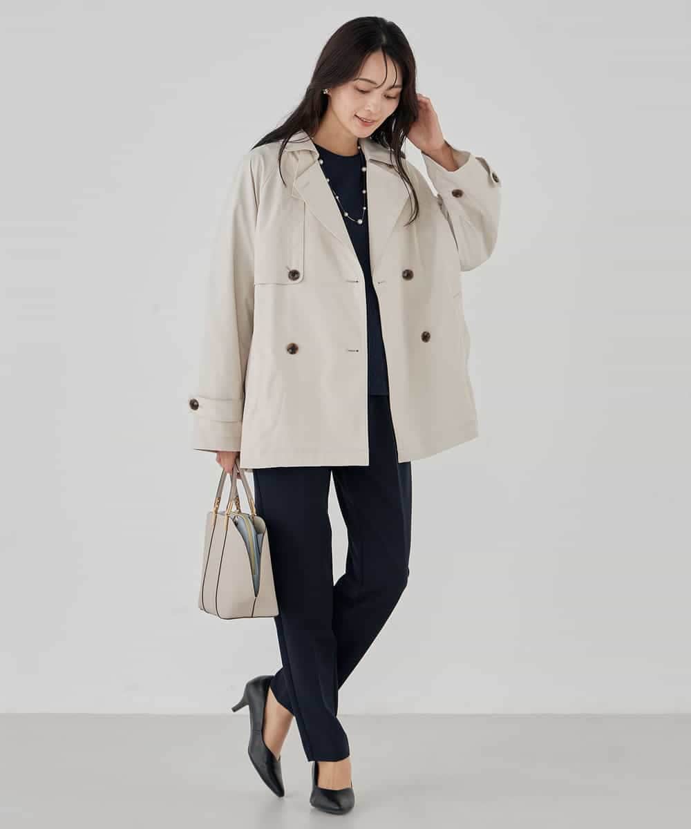 K2UDD02119 a.v.v(アー・ヴェ・ヴェ) ミドルトレンチコート アイボリー
