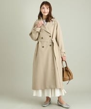 K2UDS03149 a.v.v(アー・ヴェ・ヴェ) ベルテッドフレアロングトレンチコート ベージュ