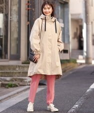 K2UDS04119 a.v.v(アー・ヴェ・ヴェ) 【微撥水】配色フーデッドモッズコート ネイビー