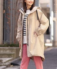 K2UDS04119 a.v.v(アー・ヴェ・ヴェ) 【微撥水】配色フーデッドモッズコート ベージュ