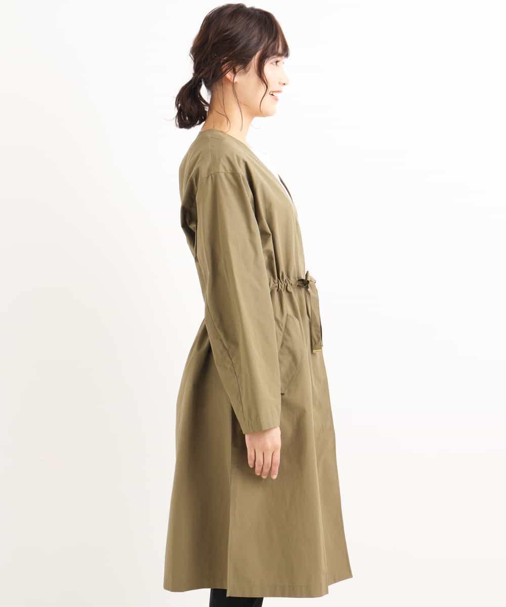 K2UEG04099 a.v.v(アー・ヴェ・ヴェ) Ｖネックライトグログランコート[WEB限定サイズ] カーキ