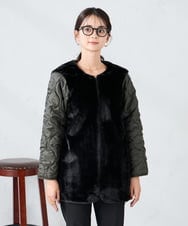 K2UKA12159 a.v.v(アー・ヴェ・ヴェ) ライナー付きモッズコート グリーン