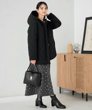 K2UKA13109 a.v.v(アー・ヴェ・ヴェ) キルティングミドルコート ブラック