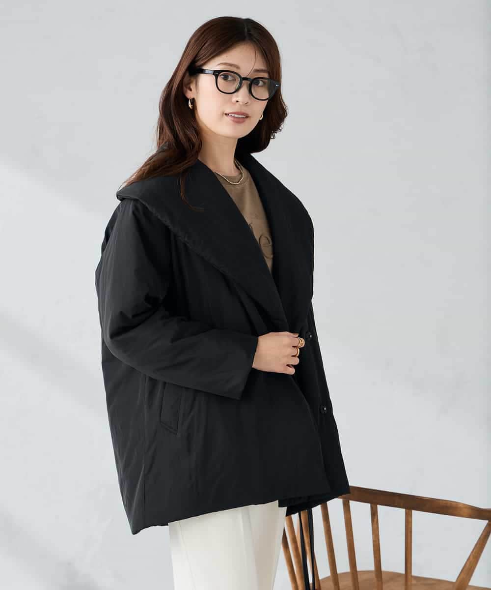 K2UKA15139 a.v.v(アー・ヴェ・ヴェ) ショールカラー中綿コート ベージュ