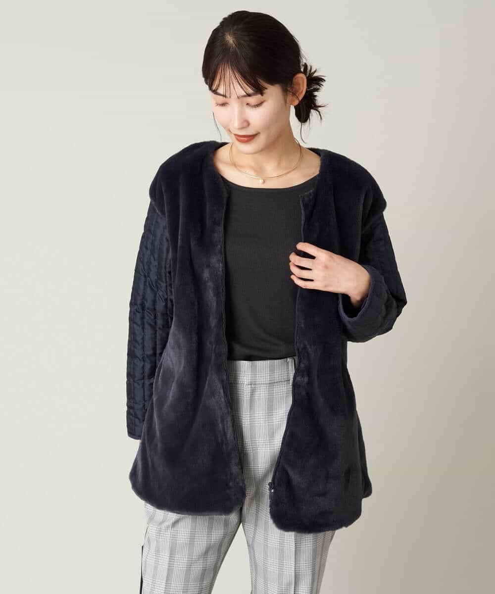 K2UKS01139 a.v.v(アー・ヴェ・ヴェ) 【マルチWAY】ライナー付モッズコート ネイビー