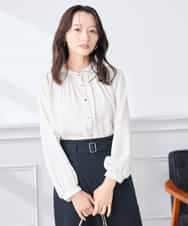 K3BFD04044 a.v.v Elmi(アー・ヴェ・ヴェ) 【低身長サイズ】【洗える】サテンギャザーブラウス ピンク