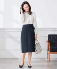 K3BFD04044 a.v.v Elmi(アー・ヴェ・ヴェ) 【低身長サイズ】【洗える】サテンギャザーブラウス ピンク