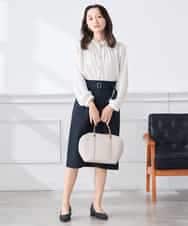 K3BFD04044 a.v.v Elmi(アー・ヴェ・ヴェ) 【低身長サイズ】【洗える】サテンギャザーブラウス ピンク