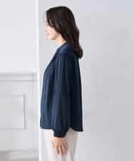 K3BFD04044 a.v.v Elmi(アー・ヴェ・ヴェ) 【低身長サイズ】【洗える】サテンギャザーブラウス ピンク