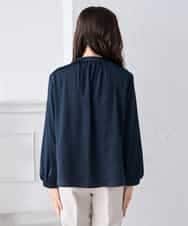 K3BFD04044 a.v.v Elmi(アー・ヴェ・ヴェ) 【低身長サイズ】【洗える】サテンギャザーブラウス ピンク