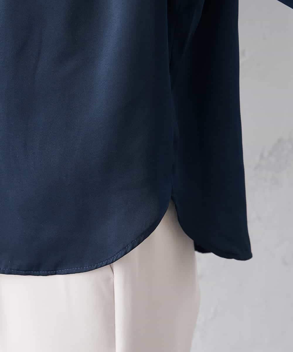 K3BFD04044 a.v.v Elmi(アー・ヴェ・ヴェ) 【低身長サイズ】【洗える】サテンギャザーブラウス ピンク