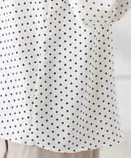 K3BFD25049 a.v.v Elmi(アー・ヴェ・ヴェ) 【低身長サイズ】フリルVネックドット柄ブラウス ホワイト