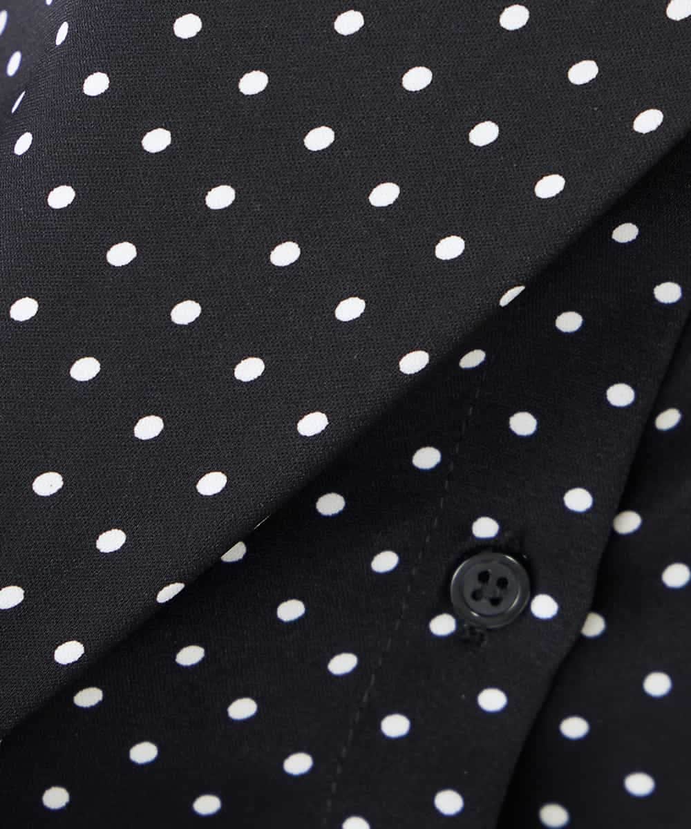 K3BFD25049 a.v.v Elmi(アー・ヴェ・ヴェ) 【低身長サイズ】フリルVネックドット柄ブラウス ホワイト