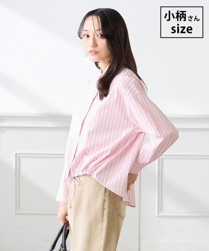 K3BFD28049 a.v.v Elmi 【低身長サイズ】ストライプ柄クロップドシャツ