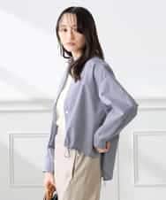 K3BFD28049 a.v.v Elmi(アー・ヴェ・ヴェ) 【低身長サイズ】ストライプ柄クロップドシャツ ピンク