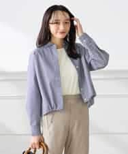 K3BFD28049 a.v.v Elmi(アー・ヴェ・ヴェ) 【低身長サイズ】ストライプ柄クロップドシャツ ピンク