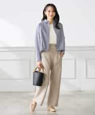 K3BFD28049 a.v.v Elmi(アー・ヴェ・ヴェ) 【低身長サイズ】ストライプ柄クロップドシャツ ピンク