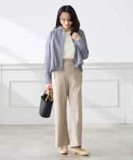 K3BFD28049 a.v.v Elmi(アー・ヴェ・ヴェ) 【低身長サイズ】ストライプ柄クロップドシャツ ピンク