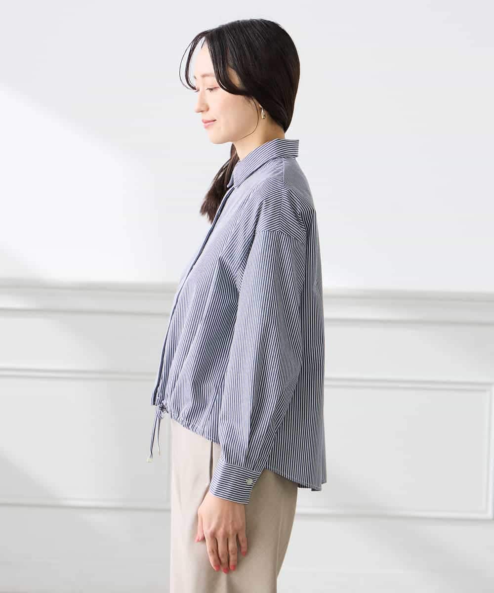 K3BFD28049 a.v.v Elmi(アー・ヴェ・ヴェ) 【低身長サイズ】ストライプ柄クロップドシャツ ピンク