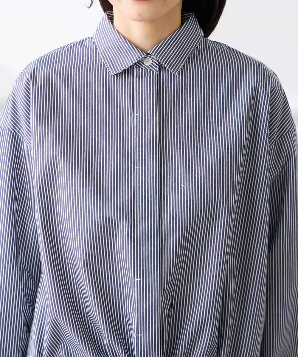 K3BFD28049 a.v.v Elmi(アー・ヴェ・ヴェ) 【低身長サイズ】ストライプ柄クロップドシャツ ピンク