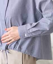 K3BFD28049 a.v.v Elmi(アー・ヴェ・ヴェ) 【低身長サイズ】ストライプ柄クロップドシャツ ピンク