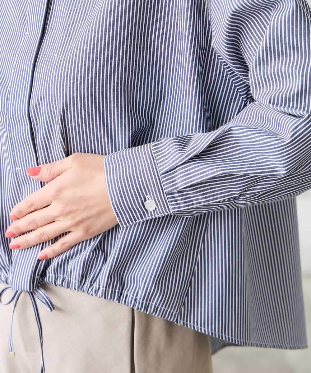 K3BFD28049 a.v.v Elmi(アー・ヴェ・ヴェ) 【低身長サイズ】ストライプ柄クロップドシャツ ピンク