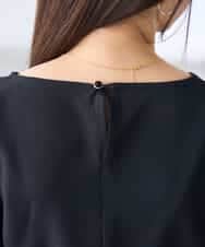 K3BGD07049 a.v.v Elmi(アー・ヴェ・ヴェ) 【低身長サイズ】浅Vネックブラウス［接触冷感/速乾/UVカット/イージーケア］ ネイビー