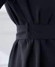 K3BGD07049 a.v.v Elmi(アー・ヴェ・ヴェ) 【低身長サイズ】浅Vネックブラウス［接触冷感/速乾/UVカット/イージーケア］ ネイビー