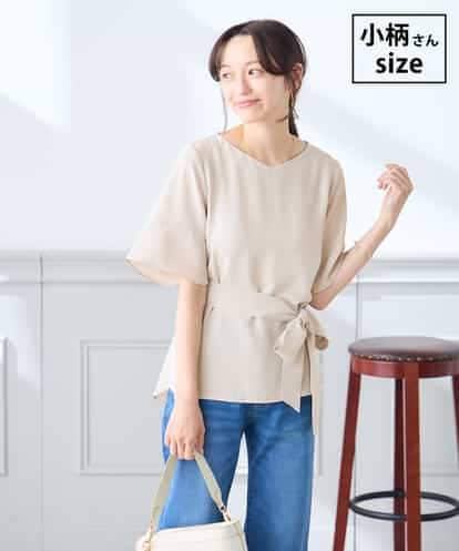 K3BGD07049 a.v.v Elmi 【低身長サイズ】浅Vネックブラウス［接触冷感/速乾/UVカット/イージーケア］