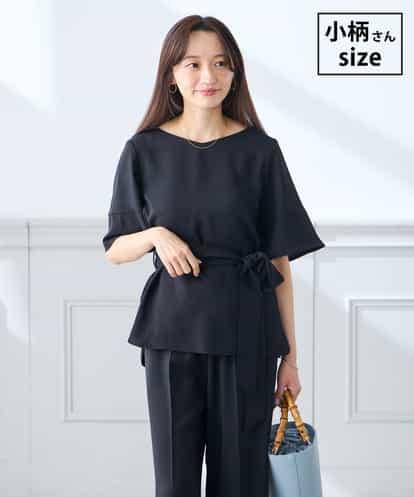 K3BGD07049  【低身長サイズ】浅Vネックブラウス［接触冷感/速乾/UVカット/イージーケア］