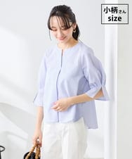 K3BGD08044 a.v.v Elmi(アー・ヴェ・ヴェ) 【低身長サイズ】ソフトサッカースキッパーブラウス ライトブルー