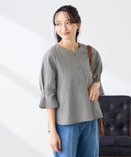 K3BGD08044 a.v.v Elmi(アー・ヴェ・ヴェ) 【低身長サイズ】ソフトサッカースキッパーブラウス ライトブルー