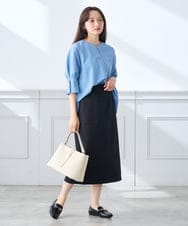 K3BGD08044 a.v.v Elmi(アー・ヴェ・ヴェ) 【低身長サイズ】ソフトサッカースキッパーブラウス ライトブルー