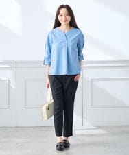 K3BGD08044 a.v.v Elmi(アー・ヴェ・ヴェ) 【低身長サイズ】ソフトサッカースキッパーブラウス ライトブルー