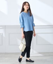 K3BGD08044 a.v.v Elmi(アー・ヴェ・ヴェ) 【低身長サイズ】ソフトサッカースキッパーブラウス ライトブルー