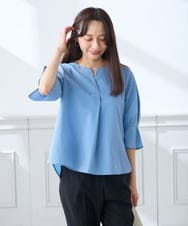 K3BGD08044 a.v.v Elmi(アー・ヴェ・ヴェ) 【低身長サイズ】ソフトサッカースキッパーブラウス ライトブルー