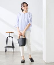 K3BGD08044 a.v.v Elmi(アー・ヴェ・ヴェ) 【低身長サイズ】ソフトサッカースキッパーブラウス ライトブルー