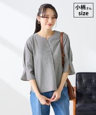 K3BGD08044 a.v.v Elmi(アー・ヴェ・ヴェ) 【低身長サイズ】ソフトサッカースキッパーブラウス ブラック