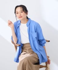 K3BGD15044 a.v.v Elmi(アー・ヴェ・ヴェ) 【低身長サイズ】バックタックシアーシャツ【接触冷感/イージーケア】 レッド