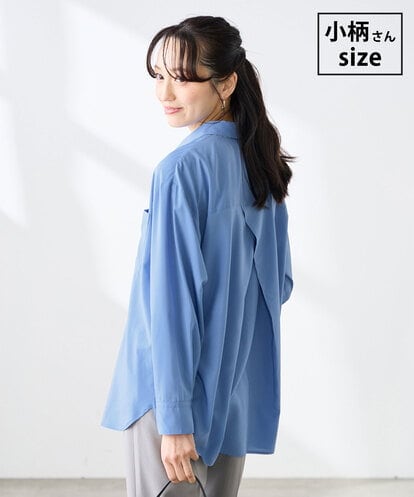 K3BGD15044 a.v.v Elmi 【低身長サイズ】バックタックシアーシャツ【接触冷感/イージーケア】