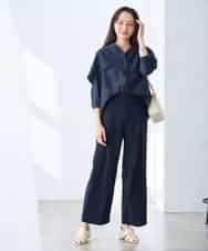 K3BGD31049 a.v.v Elmi(アー・ヴェ・ヴェ) 【低身長サイズ】ケープ風シアーブラウス ネイビー