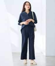 K3BGD31049 a.v.v Elmi(アー・ヴェ・ヴェ) 【低身長サイズ】ケープ風シアーブラウス ネイビー