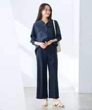 K3BGD31049 a.v.v Elmi(アー・ヴェ・ヴェ) 【低身長サイズ】ケープ風シアーブラウス ネイビー